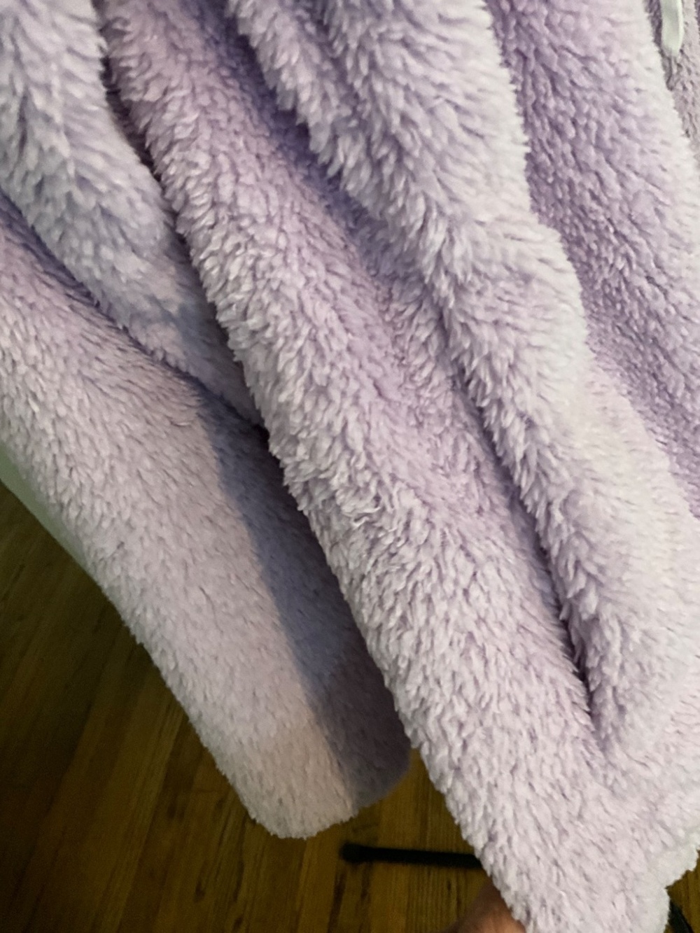 Cozy Women's Purple Sherpa Oversized Full-Zip Hoodie - Picture 7 of 10